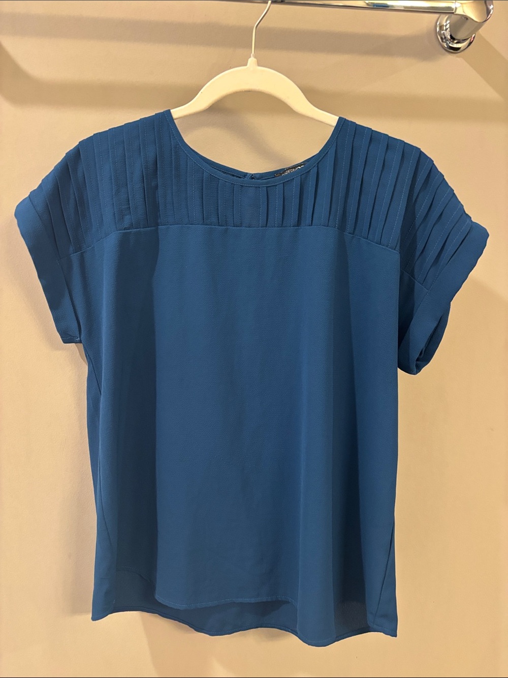Papermoon Rayden Teal Keyhole Back Blouse Size M